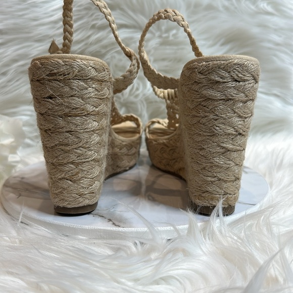 GUC Steve Madden Cream/Off White Crochet Boho Wedge Heels, 9.5M - Picture 8 of 14